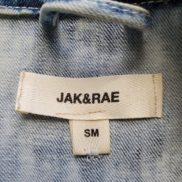 Jak & Rae Acid Wash Saks 5th Ave Very Rare Vintage Y2K Jean Jacket Patches S - Picture 7 of 16